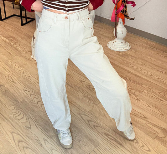 Khaki Barrel Jeans