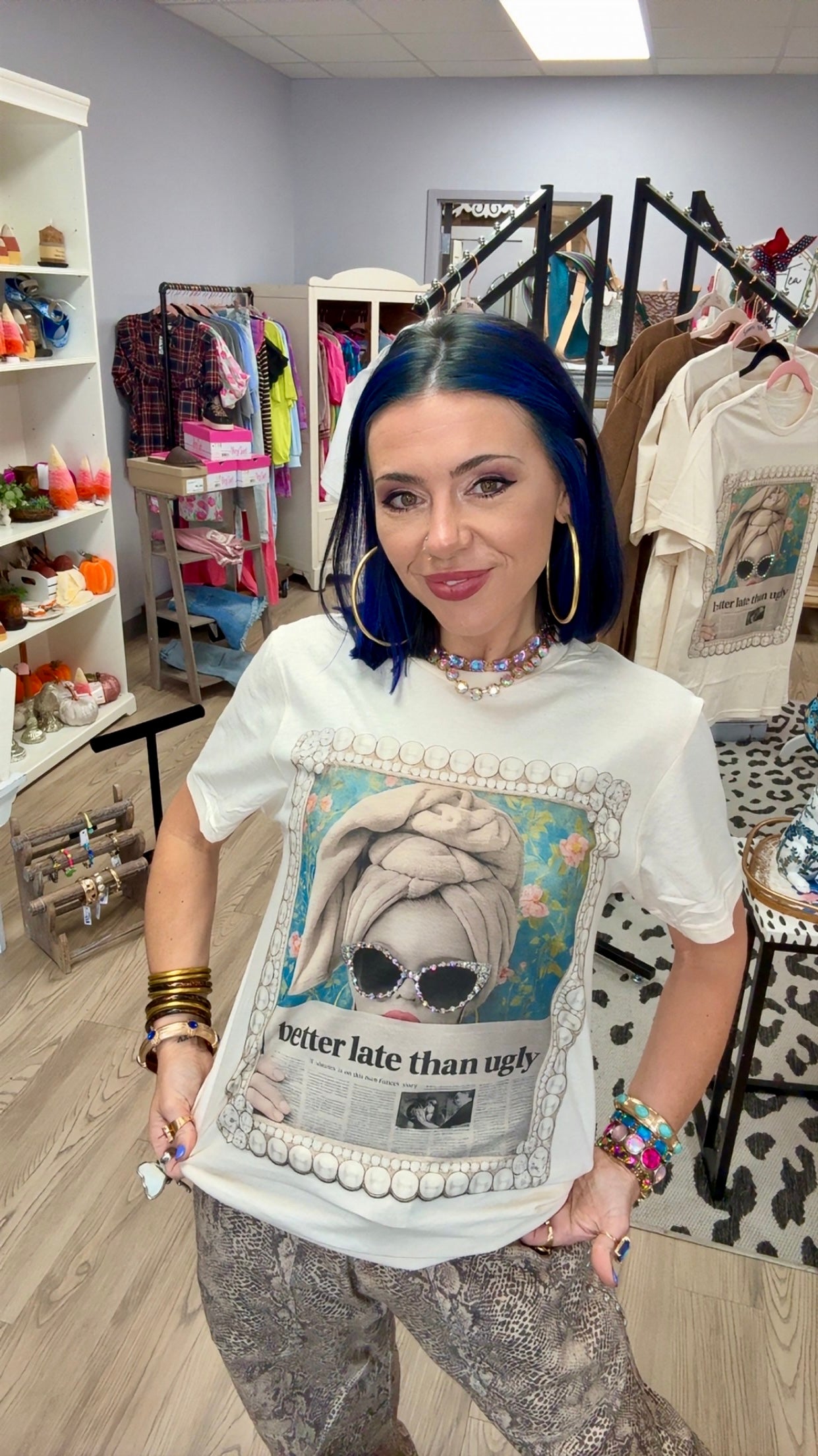Better Late Than Ugly Rhinestone Tee