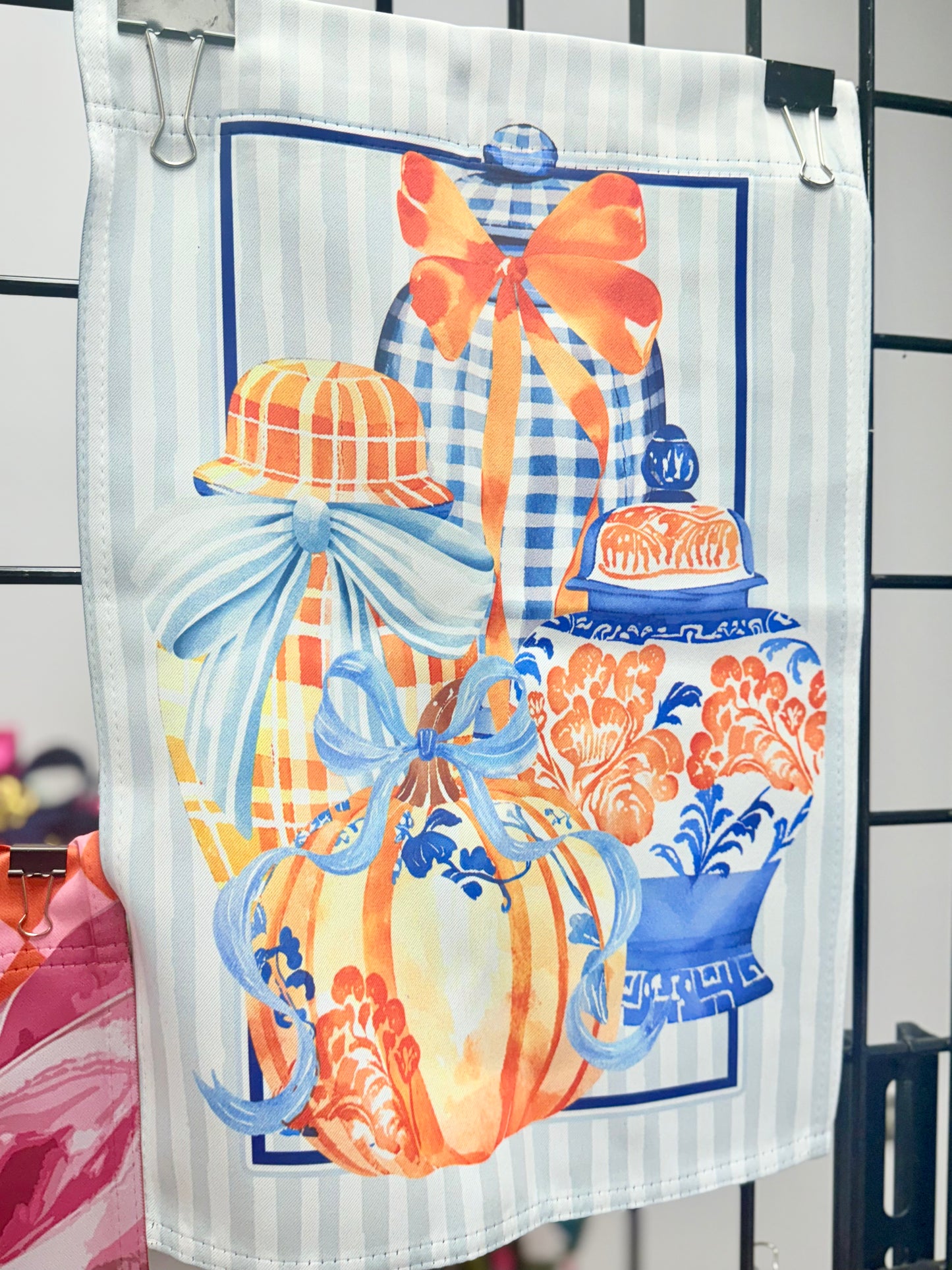 Preppy Ginger Jar Garden Flag