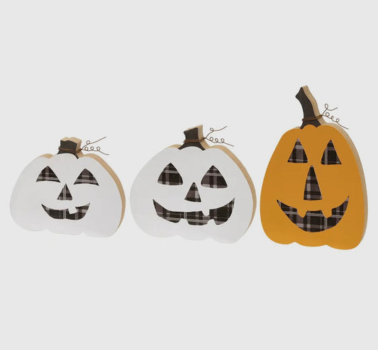 Buffalo Plaid Reversible Chunky Pumpkin Sitters