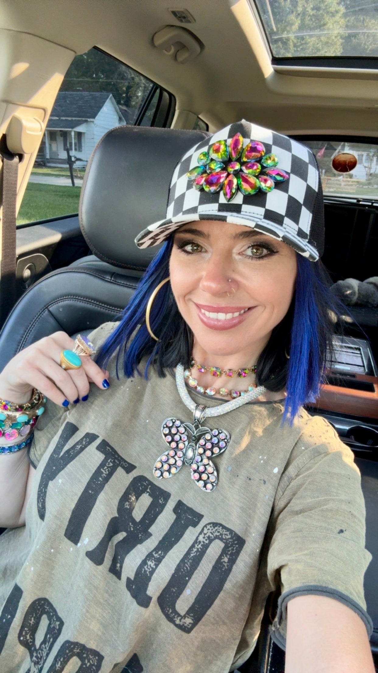 AB Butterfly Crystal Necklace