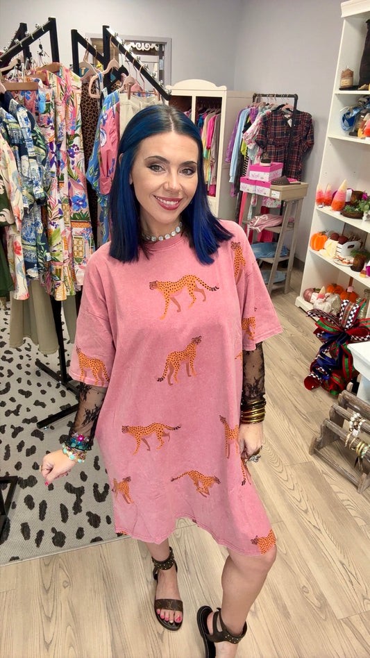 Strawberry Wild Side Cheetah Dress 🐆🍓