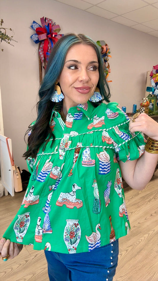 Chinoiserie Garden Party Top