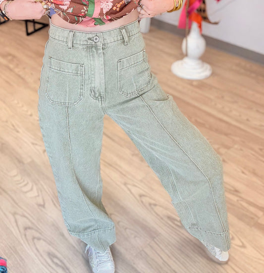 Olive Denim Jeans