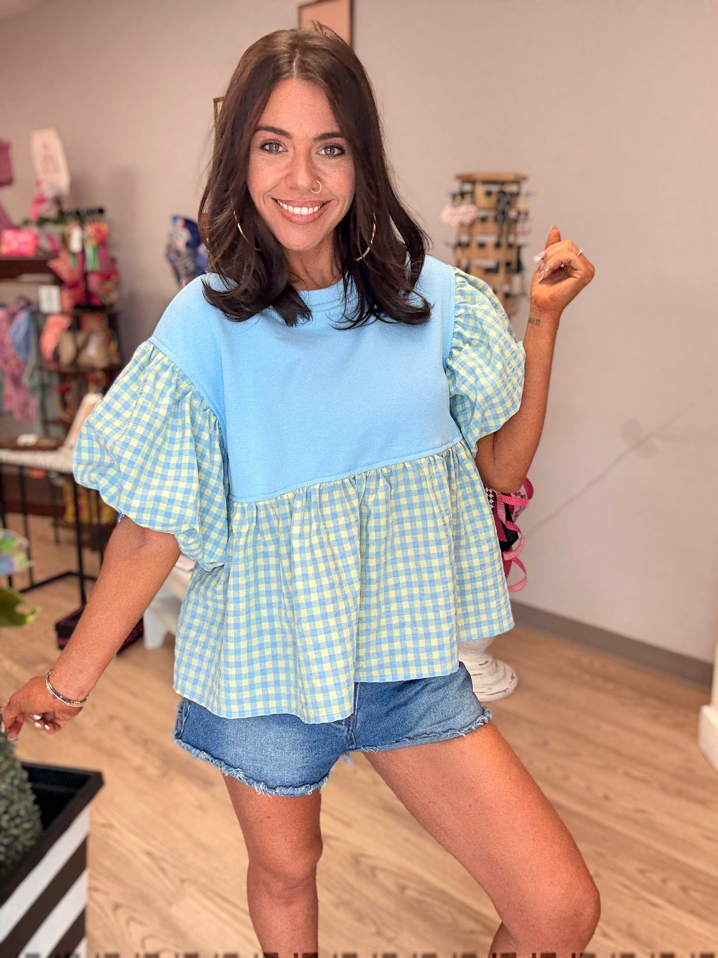 Babydoll Blue Top