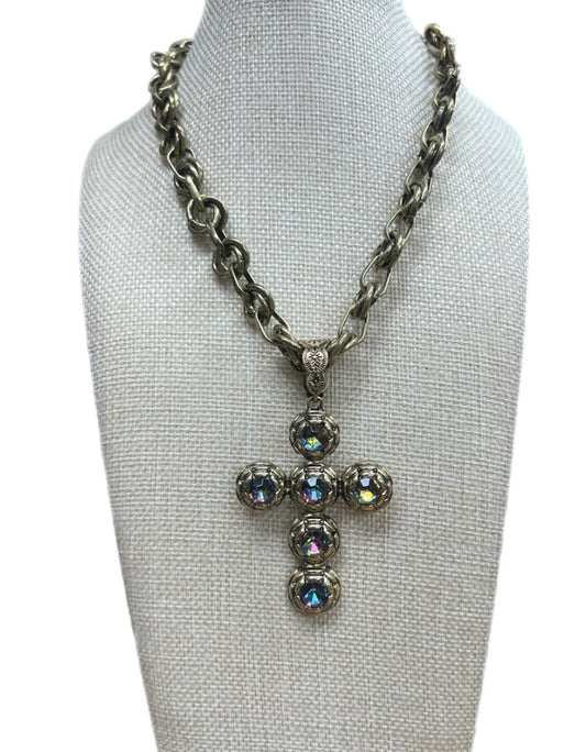 Volcano Crystal Cross Necklace