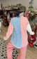 Pretty in Peach Color-block Button-Up