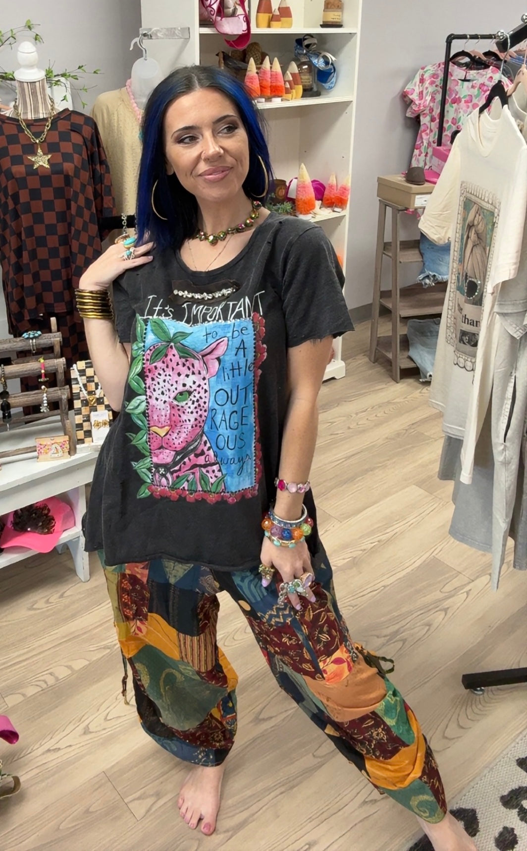 Rustic Charm Patchwork Pants