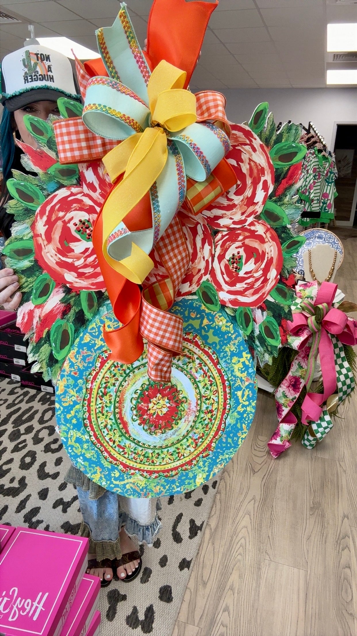 Large Designer “Mandala Rosette Garden Plate” Door Hanger