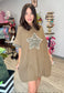 Acid Wash Cheetah Tee Dress