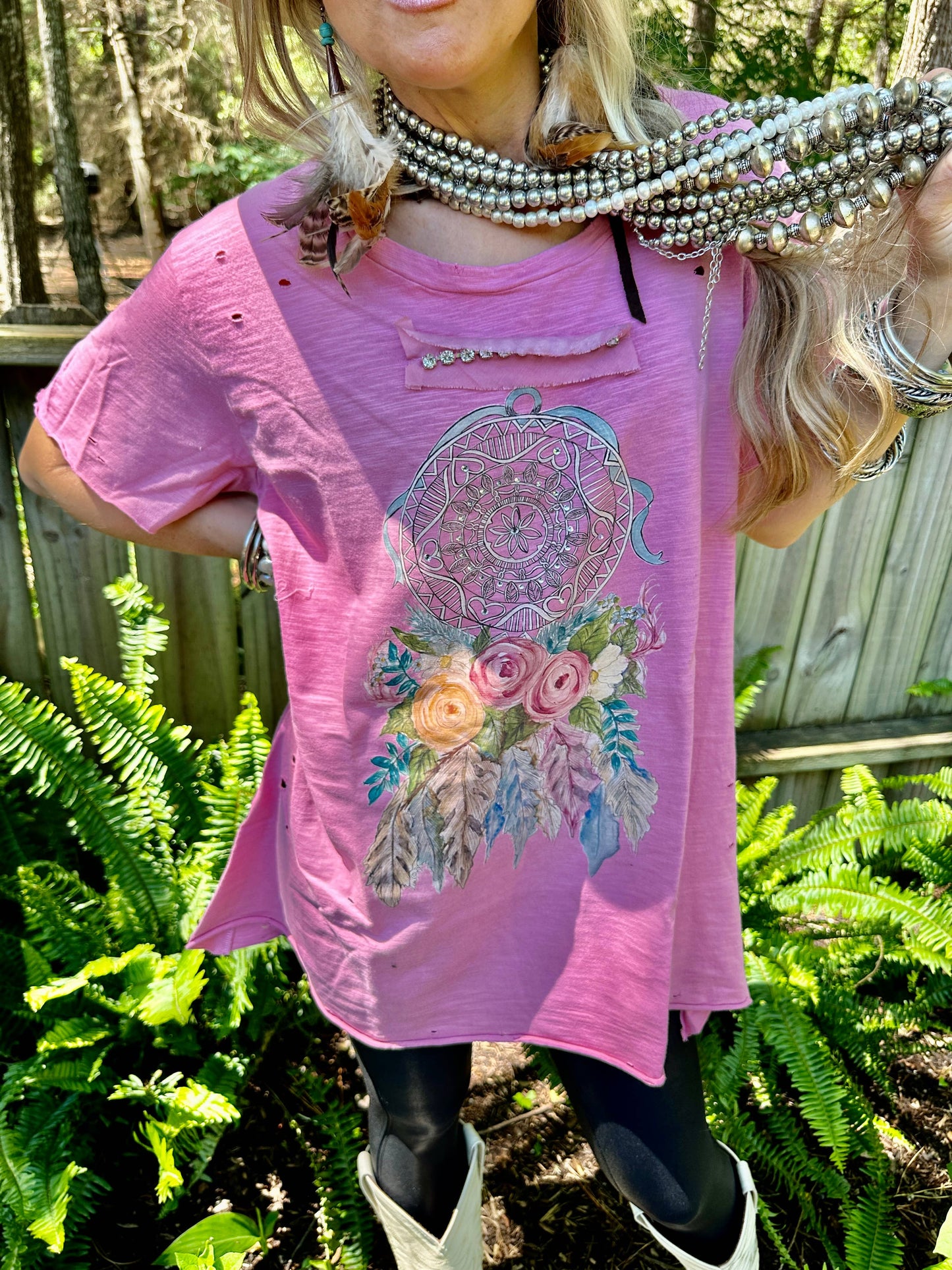 A Rare Bird Dream Catcher Tattered Shirt