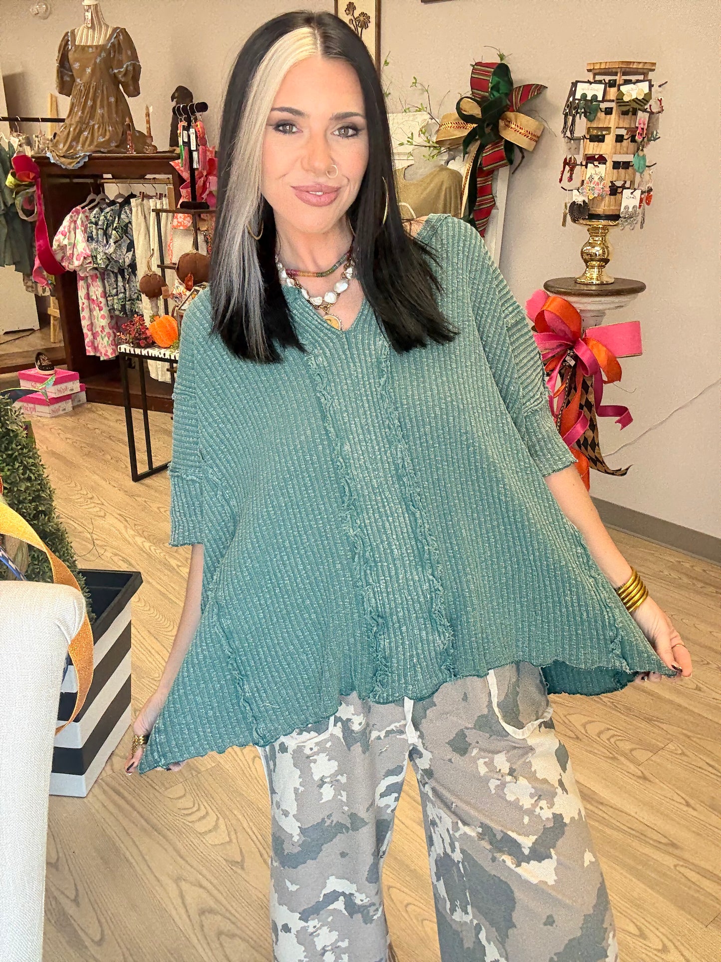 Slouchy Emerald Green Top