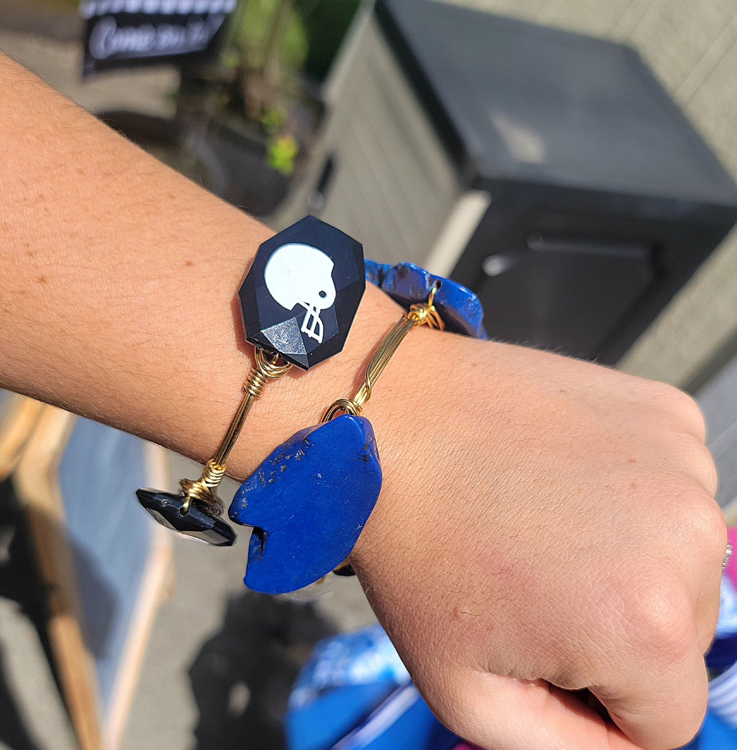 Blue Bead Bangle