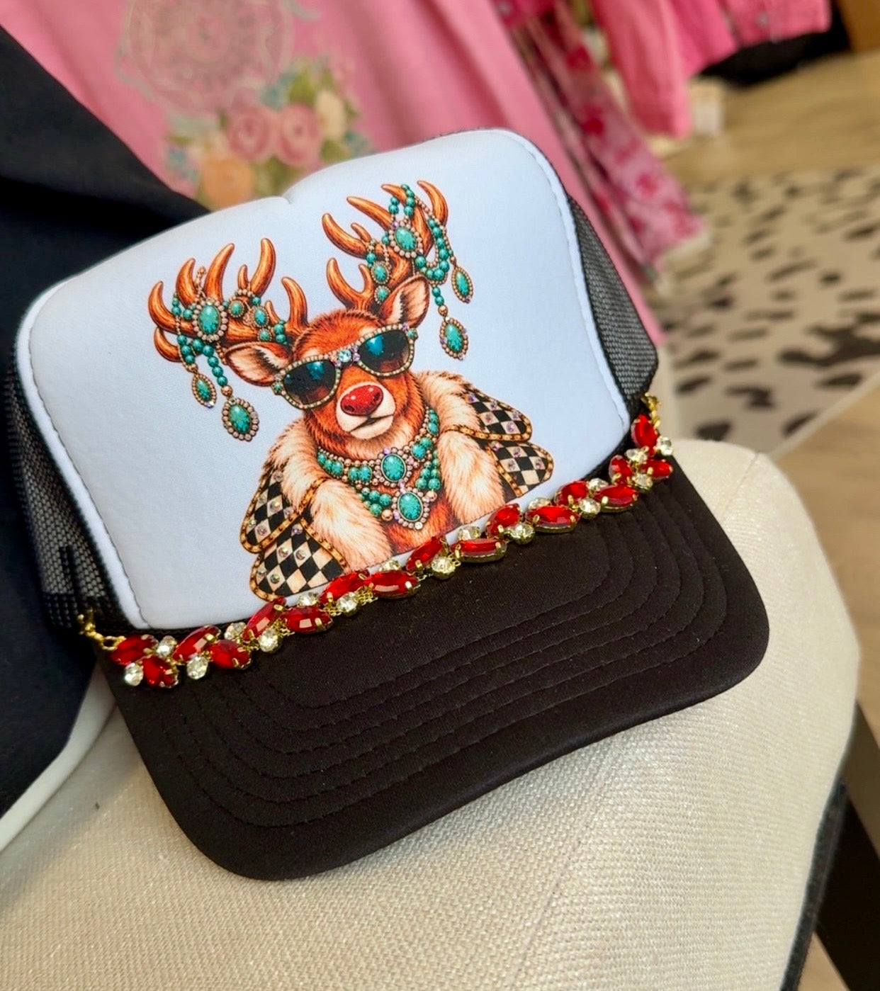 The Rhinestone Reindeer Hat Only