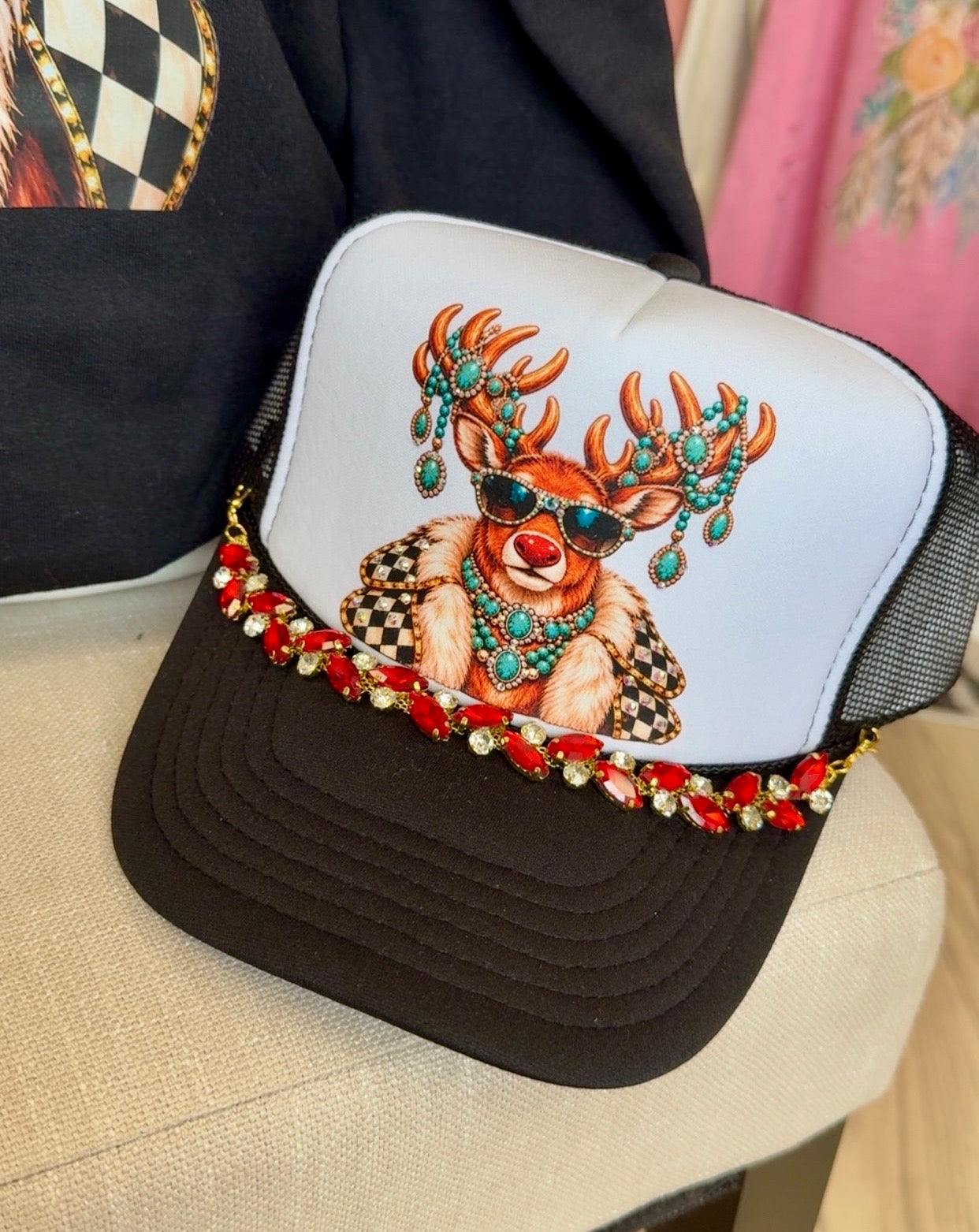 The Rhinestone Reindeer Hat Only