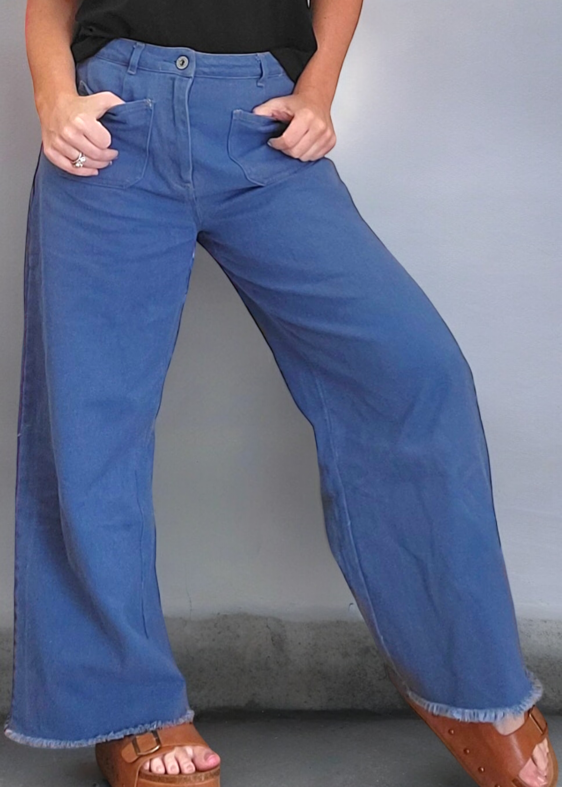 Wide Leg Denim Pants