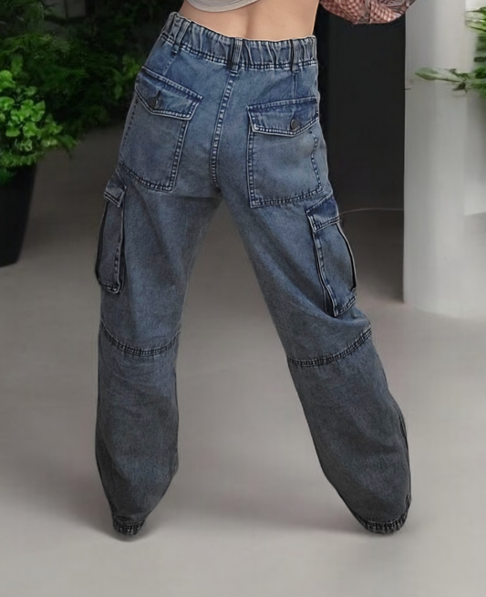 Denim Cargo Jeans