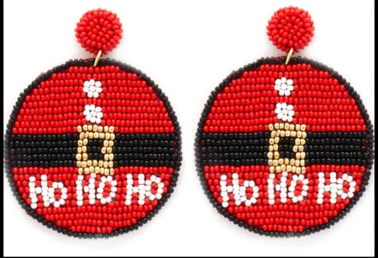 Ho Ho Ho Beaded Earrings