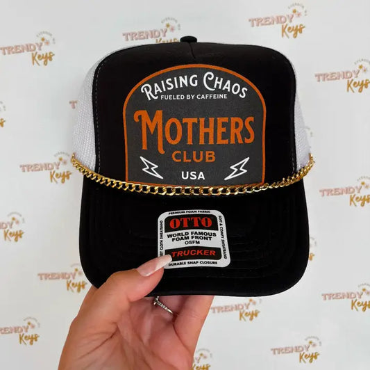 Raising Chaos Mother's Club Print Trucker Hat