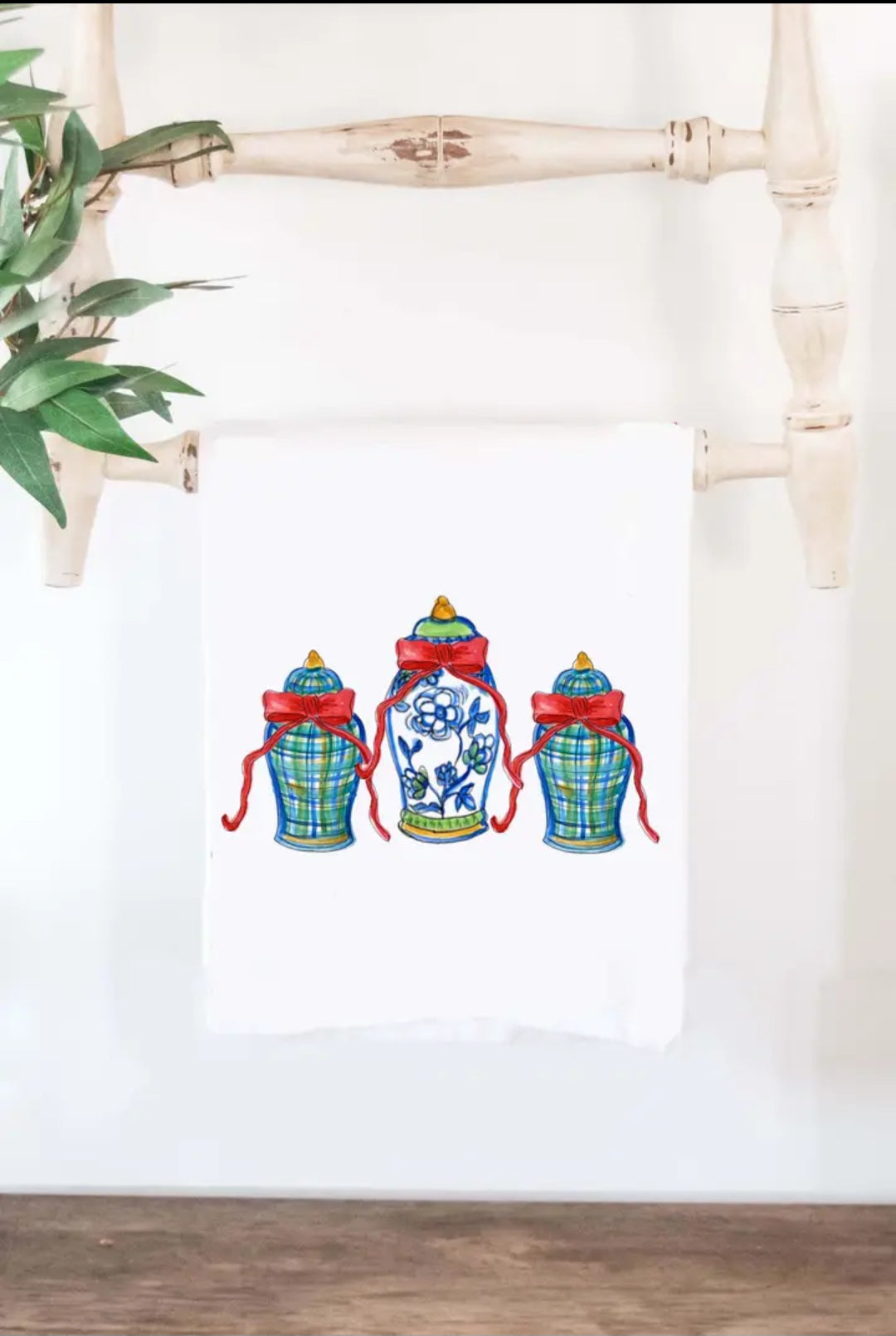 Ginger Jar Trio Christmas Towel