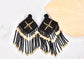 Black & Gold Diamond Fringe Earrings