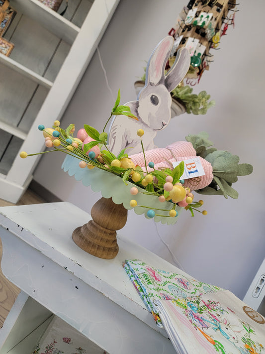 Sage Scalloped Stand - Tall