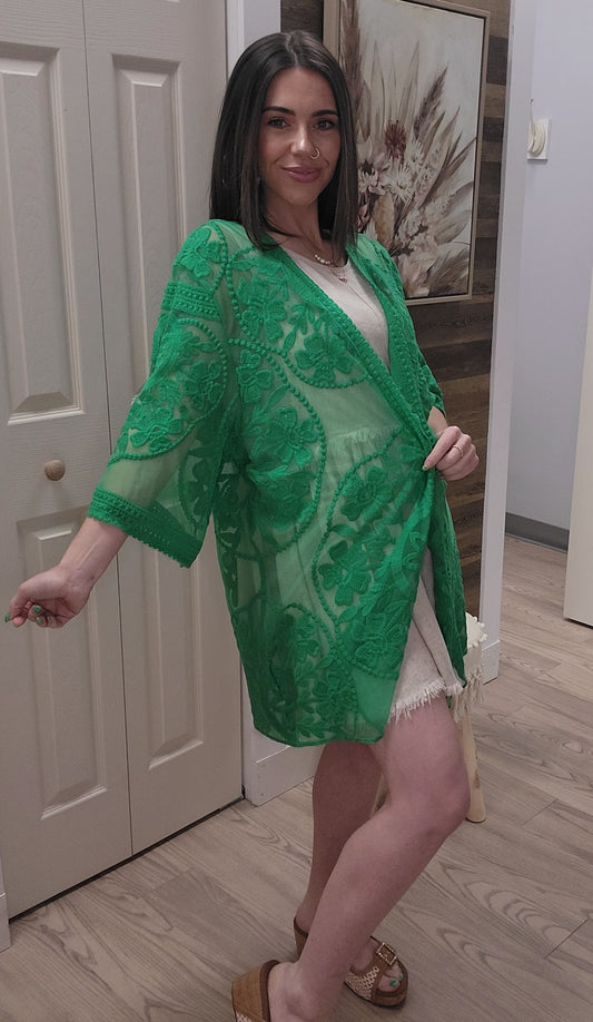 Kelly Green Kimono