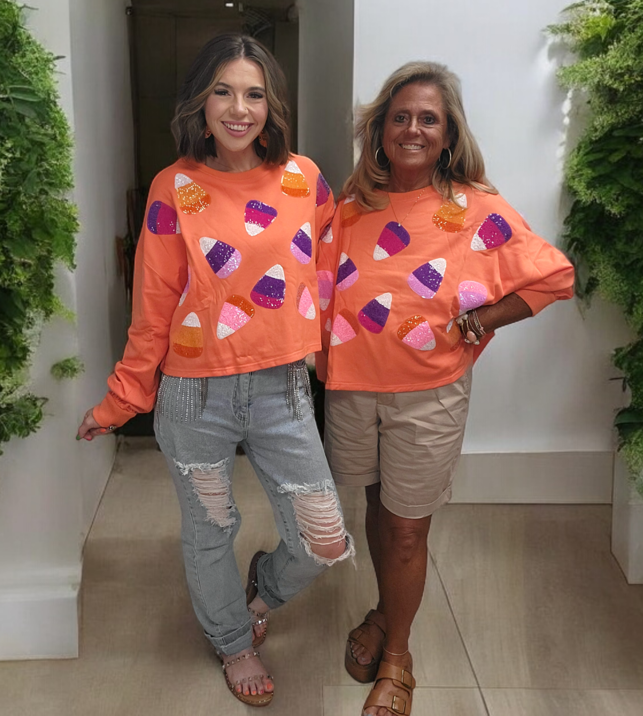 Candy Corn Sequin Pullover