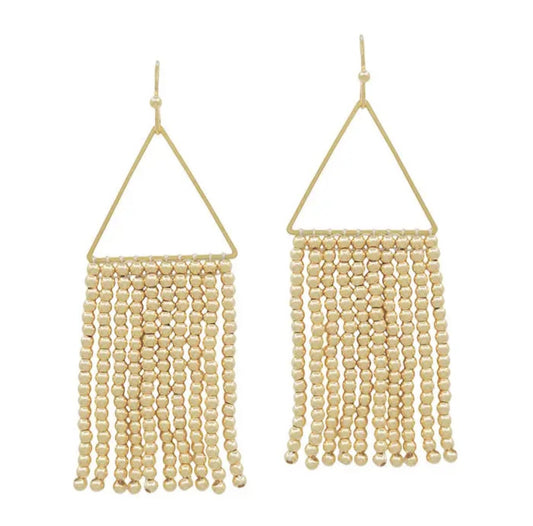 Gold Tri Bead Fringe