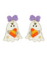 Beaded Ghost in Bows Earrings