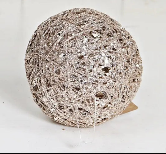 Glitter Rattan Wire Ball