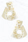 White Geometric Earrings