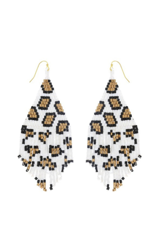 Beaded Leopard Earrings